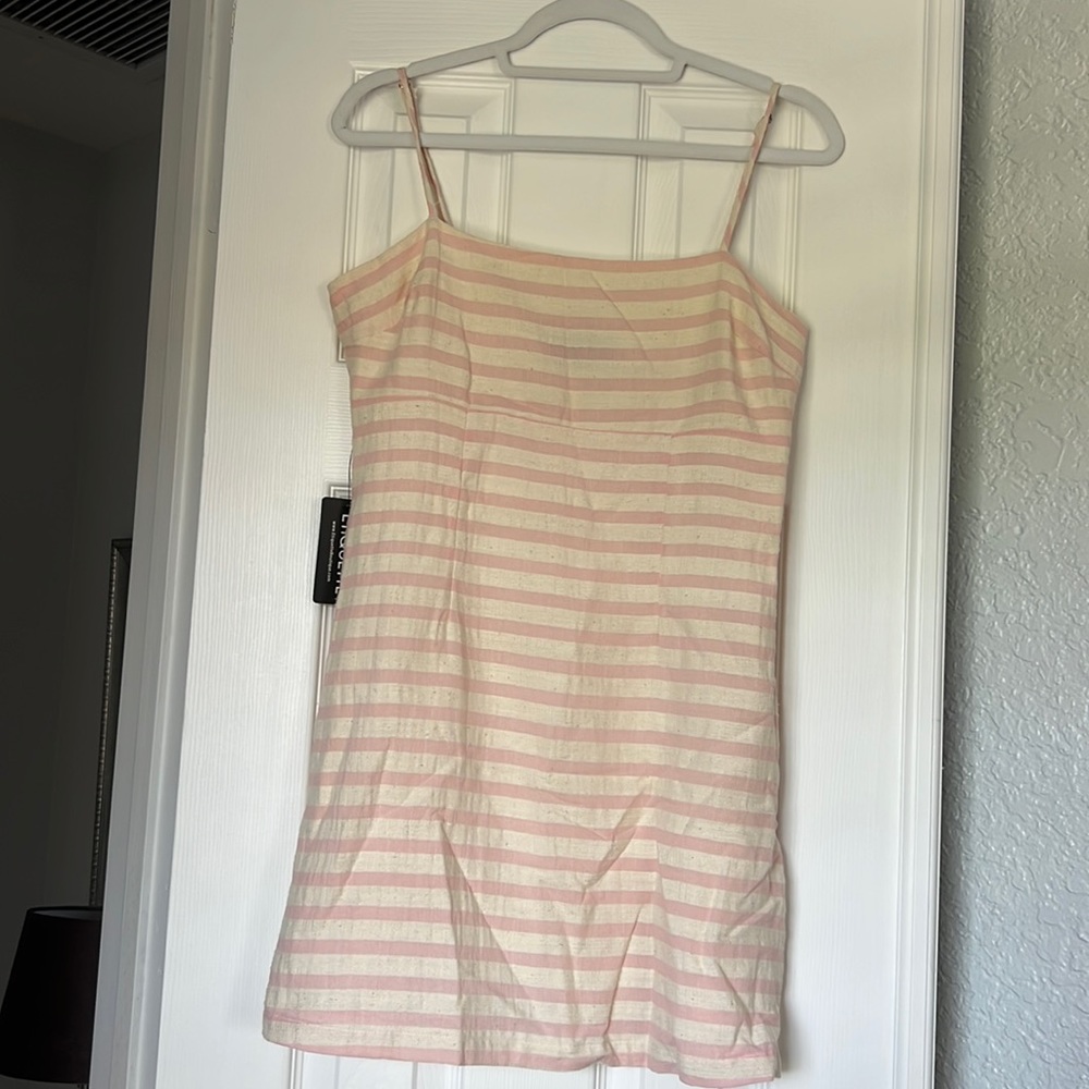 Pink and ivory striped dress Never Worn!
